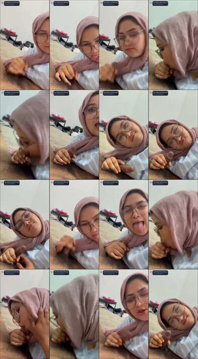 Cewek Jilbab Tembem Kacamata Hobi Nyepong
