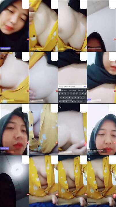 VCS Sama Cewek Kerudung Jilbab Cantik Putih Baju Kuning